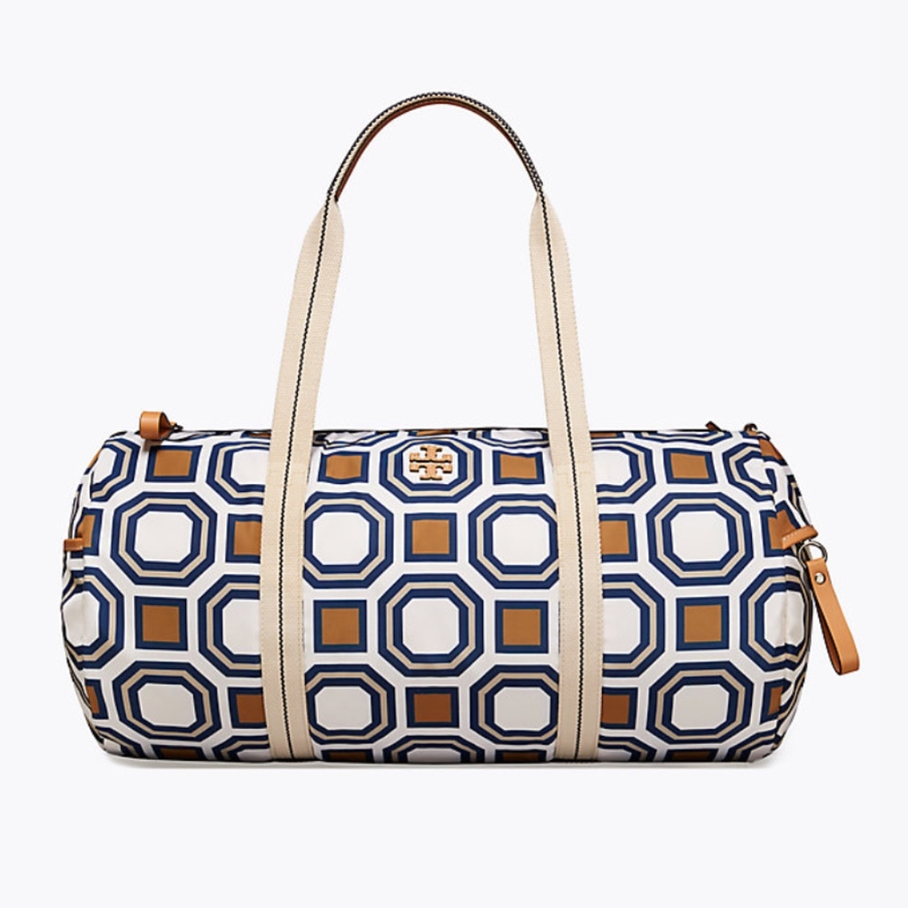 TORY BURCH NYLON PRINTED DUFFEL BAG